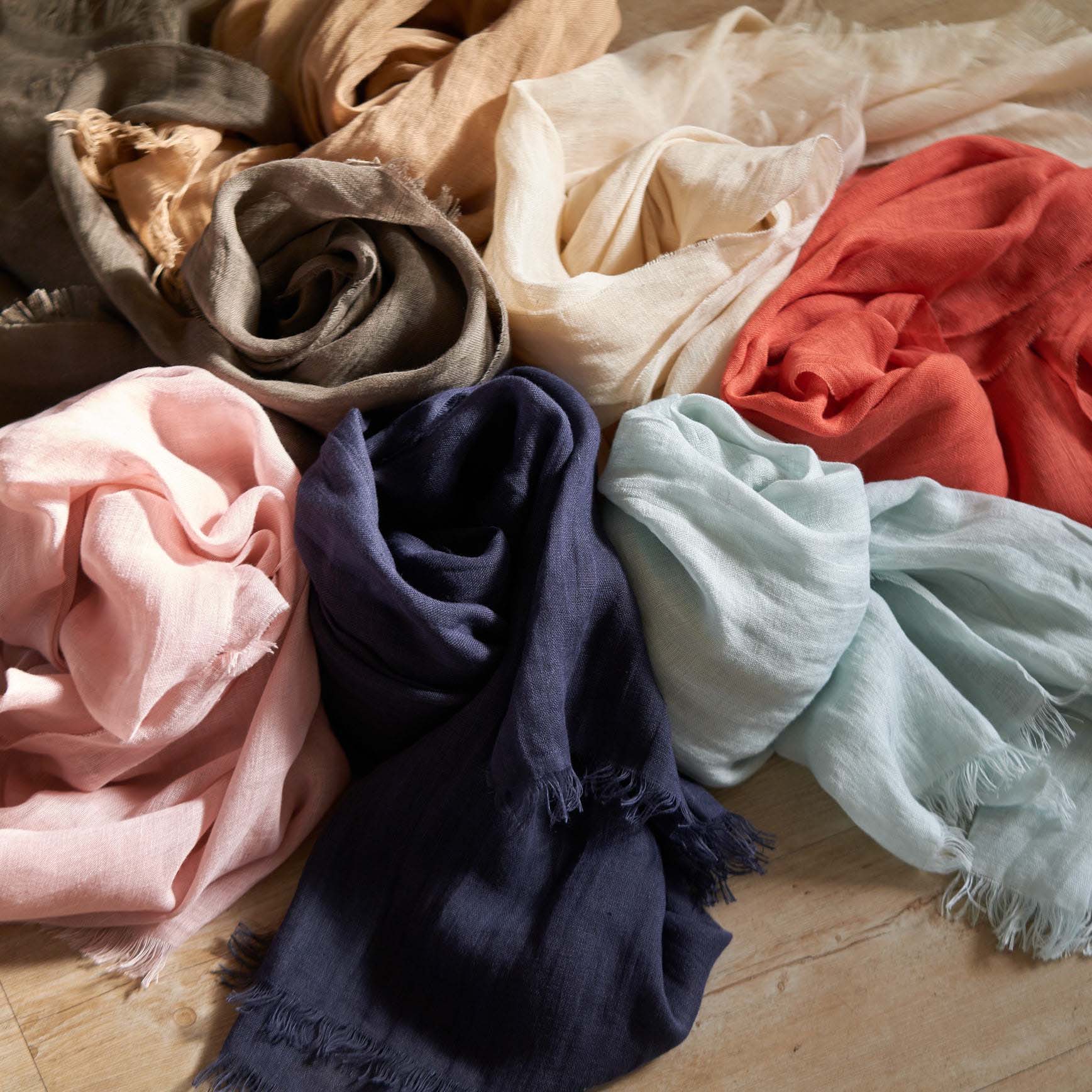 ソフトリネンストール(linen scarf) Made In Italy　