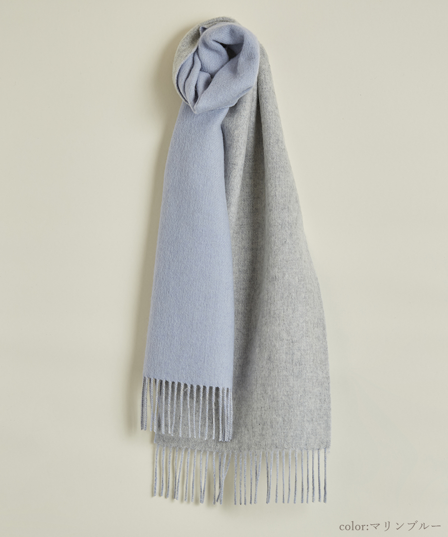 カシミヤブレンドリバーシブルマフラー(cashmere blend reversible scarf)　 