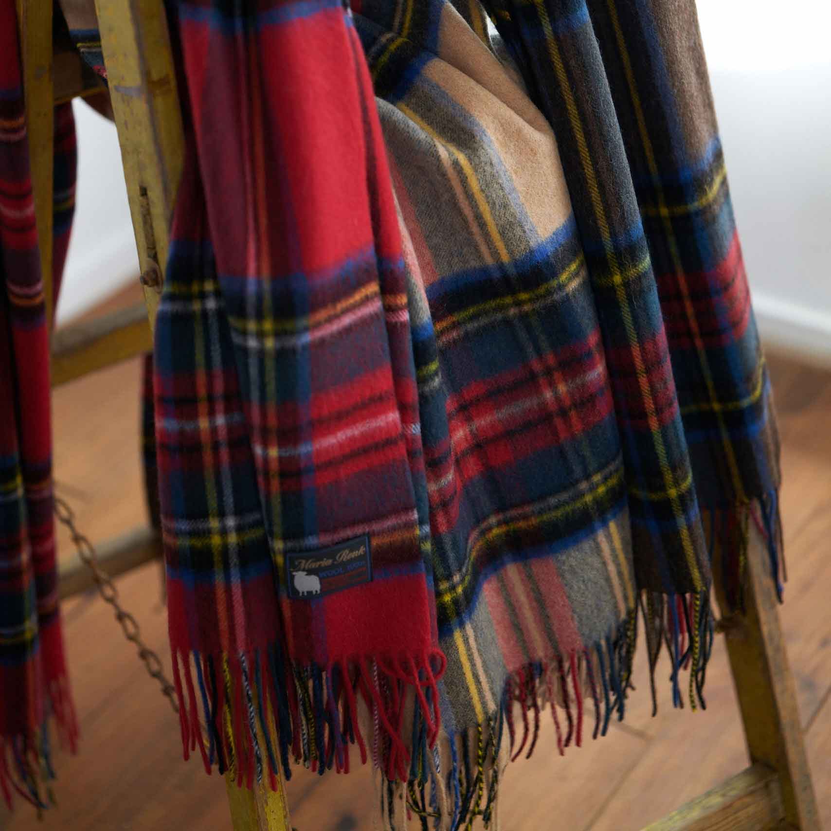 ウールチェックストール(wool check scarf)　　